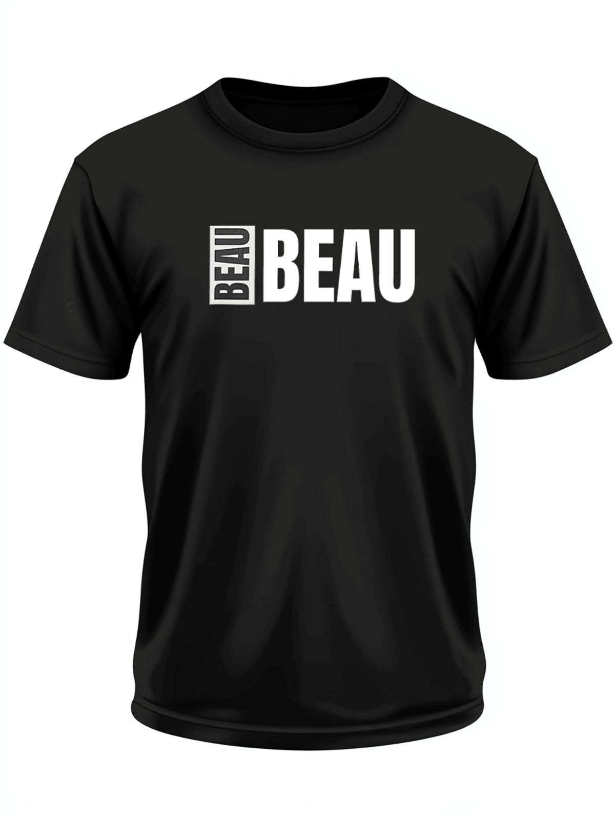 Bespoke BEAU Printed T-Shirt: Unique, Modern, Black & White Design
