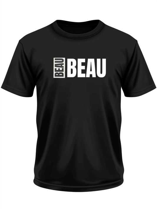 Bespoke BEAU Printed T-Shirt: Unique, Modern, Black & White Design