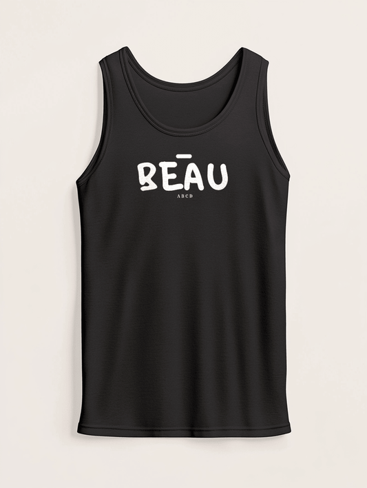 Personalized "BEAU" Custom Tank Top with Artistic ĀSI Design