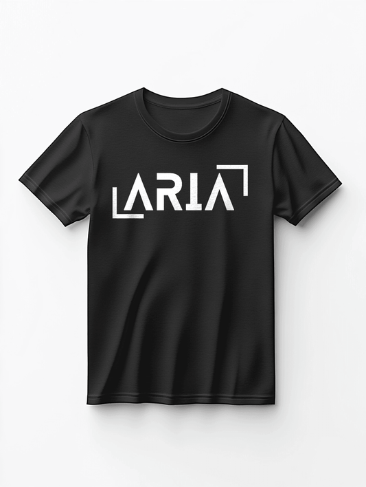Custom ARIA Black T-Shirt - Bold and Modern Personalized Style