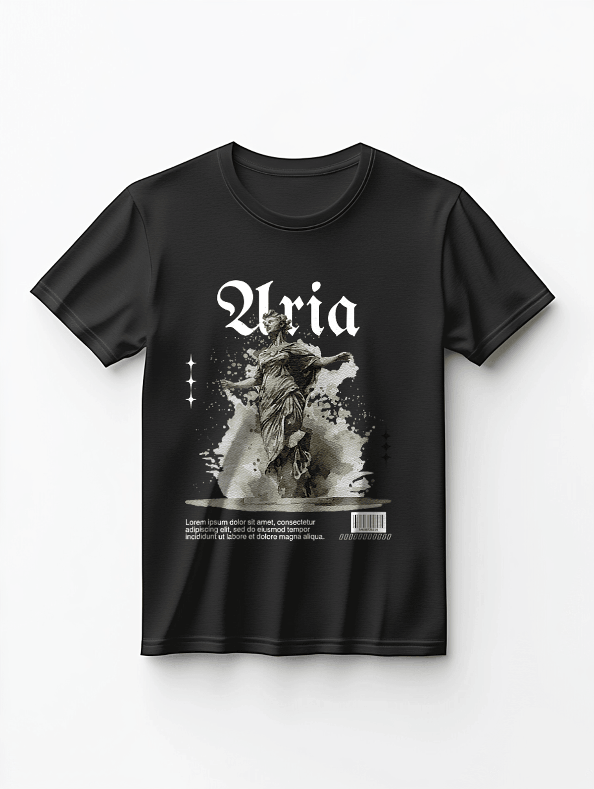 ARIA" Personalized Black T-Shirt with Unique Artistic Design - Customize with ARIA