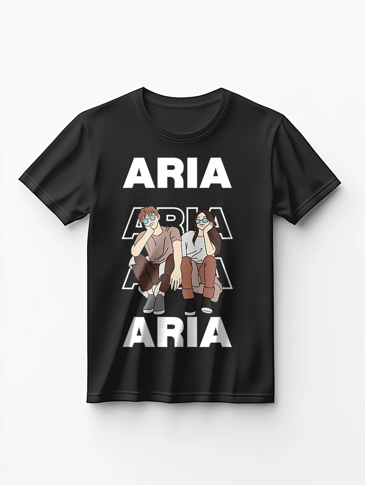 Personalized "ARIA" Fashion T-Shirt with Dynamic Design - ARIA's Trendsetting Tee
