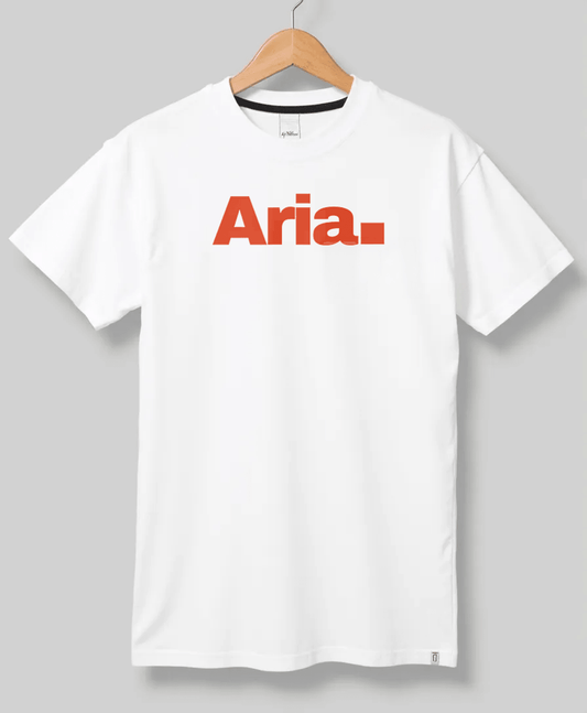ARIA Personalized White T-Shirt with Red Accent