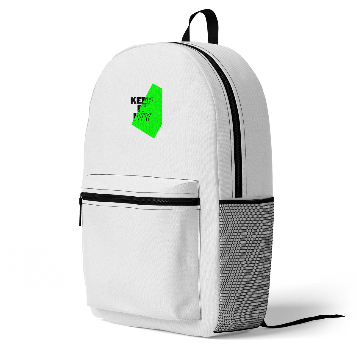 Personalized "KEEP IT IVY" Bold Statement Backpack in Chic White