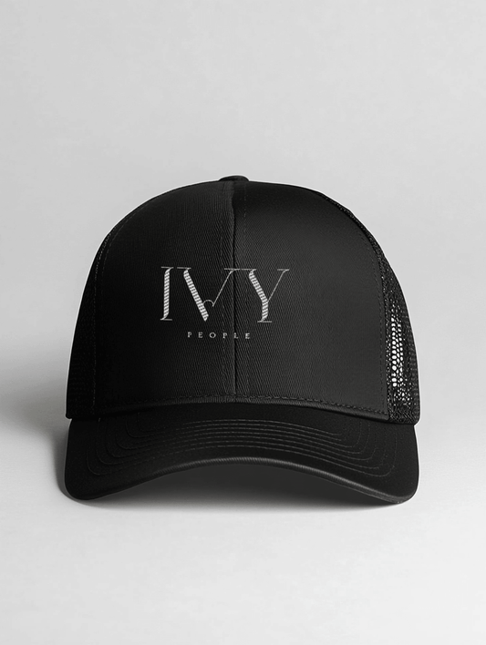 Elegant IVY Personalized Hat - Classic Black Design