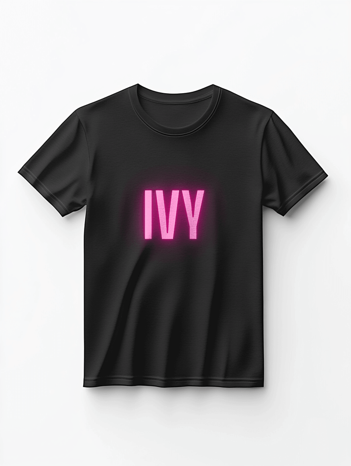Personalized IVY's Bold "IVY" T-Shirt in Vibrant Pink & Green