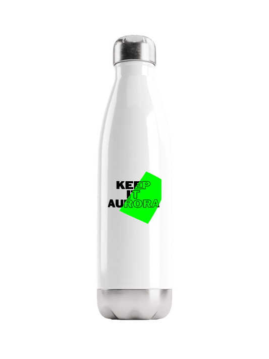 AURORA Personalized Black & White Water Bottle