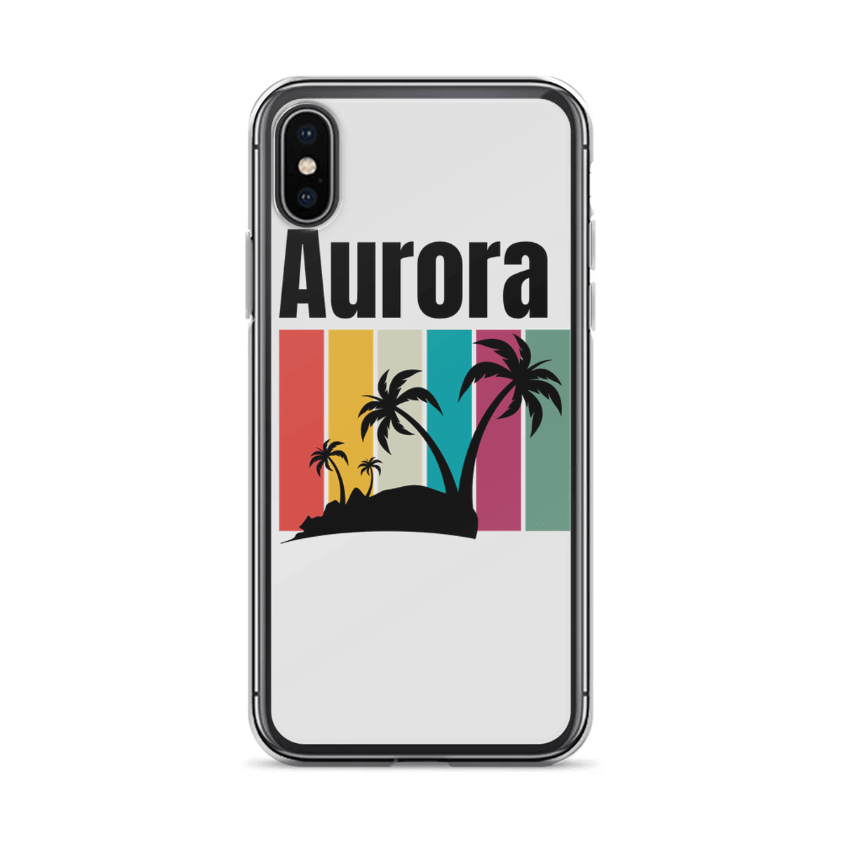 AURORA Tropical Stripes & Palm Phone Case
