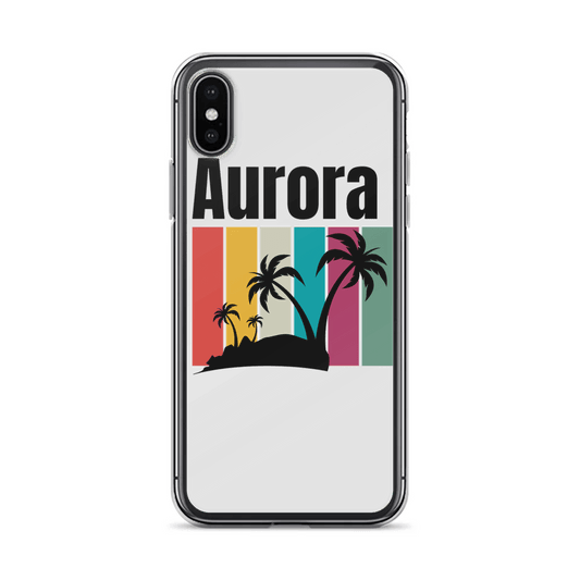 AURORA Tropical Stripes & Palm Phone Case