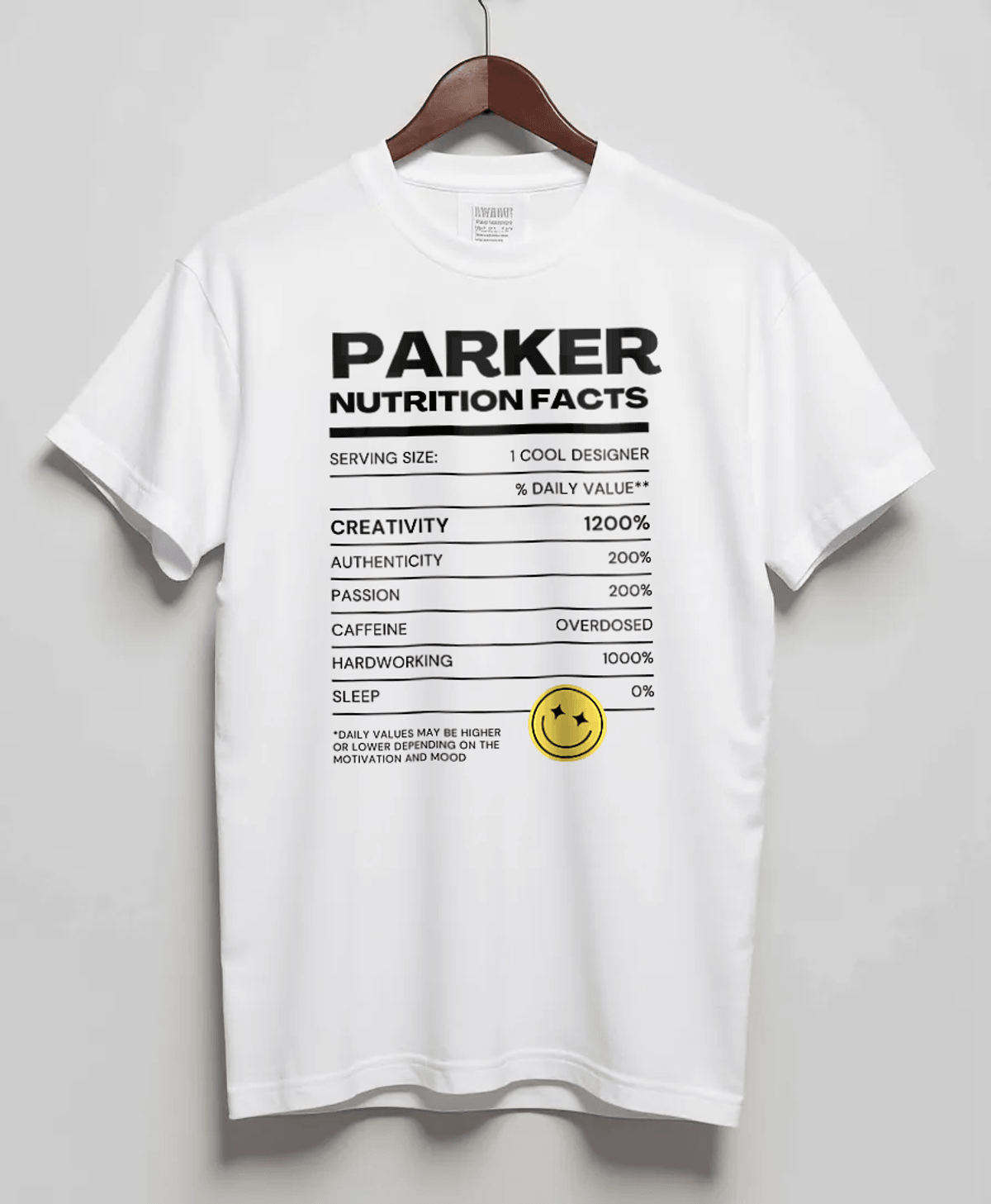 PARKER's Nutrition Facts T-Shirt – Express Yourself