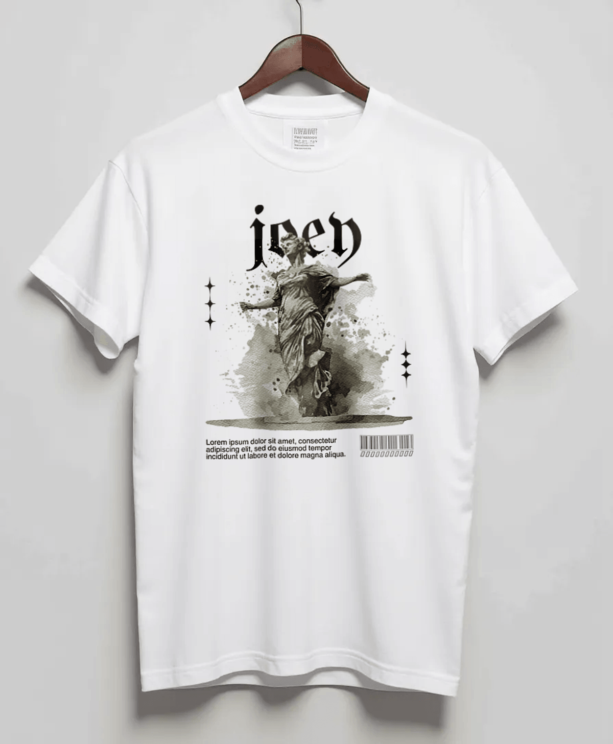 JOEY" Personalized T-Shirt with Bespoke Grayscale Design