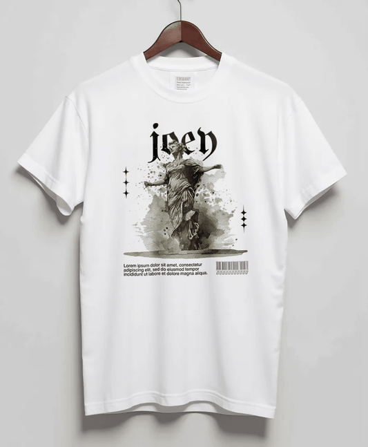 JOEY" Personalized T-Shirt with Bespoke Grayscale Design
