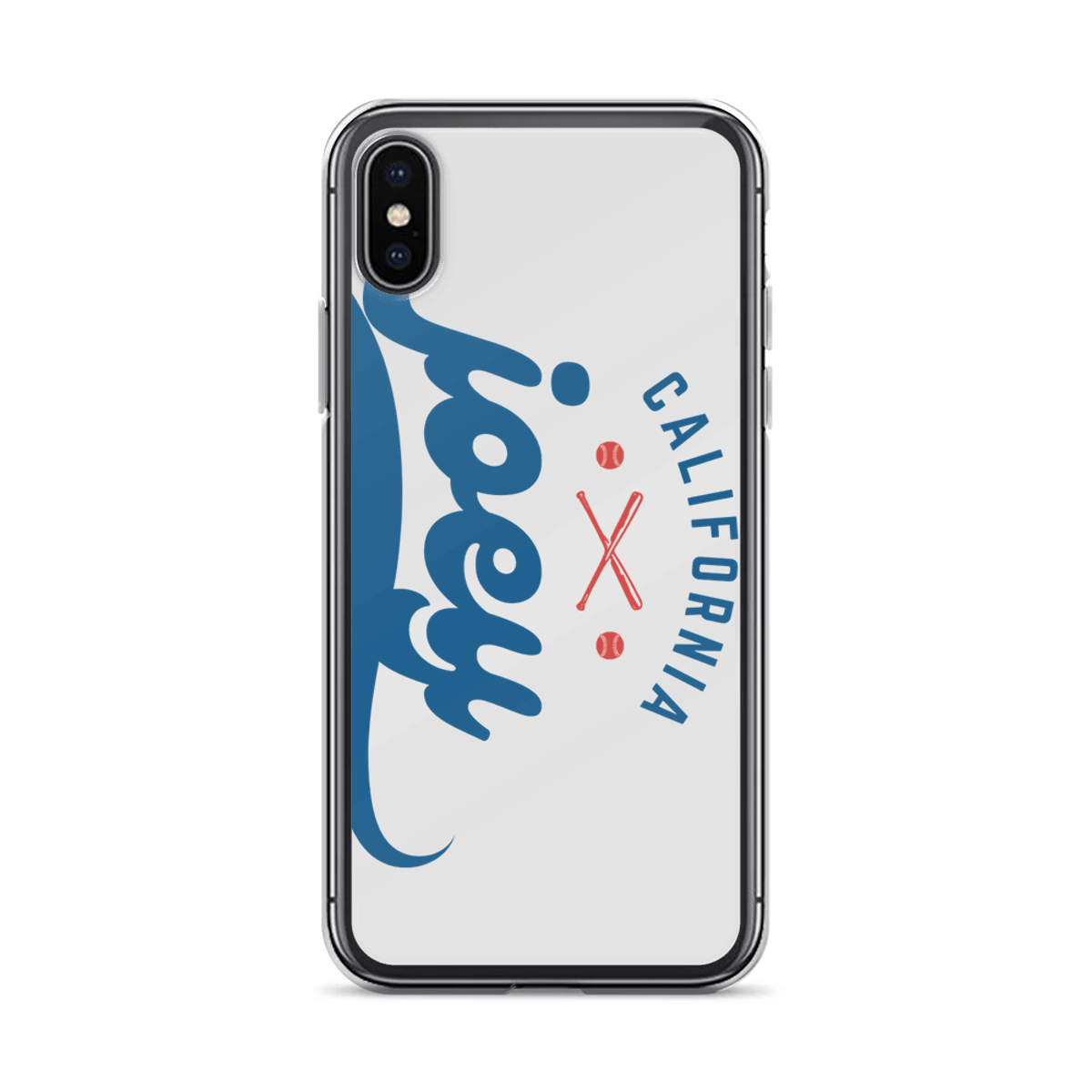Personalized JOEY JOEY Baseball Phone Case in Bold Red and Blue