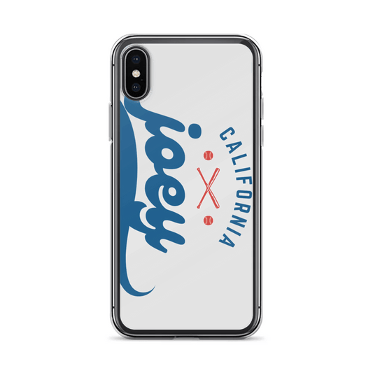 Personalized JOEY JOEY Baseball Phone Case in Bold Red and Blue