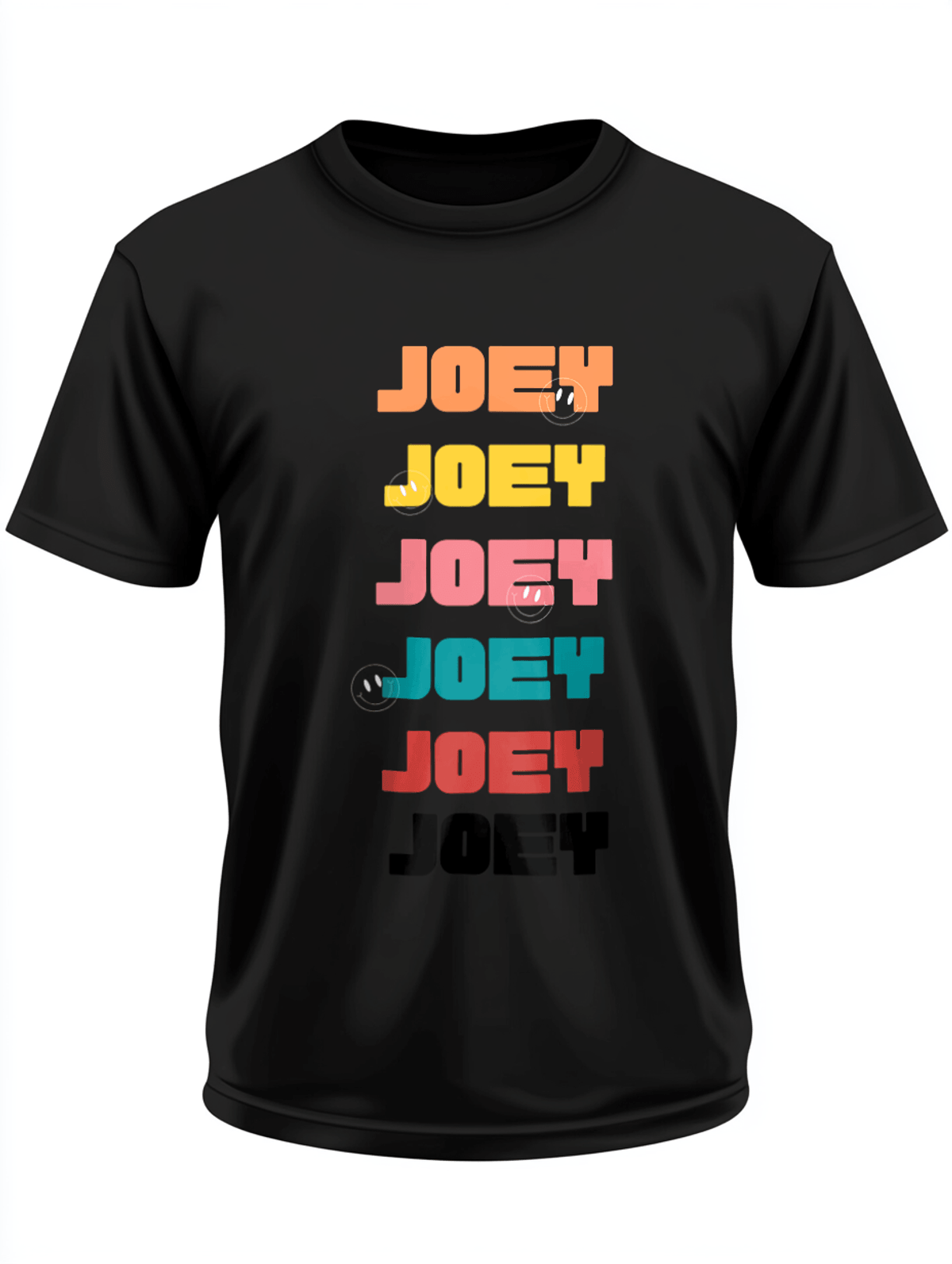 Personalized JOEY T-Shirt w/ Vibrant "JOEY" Pattern Design