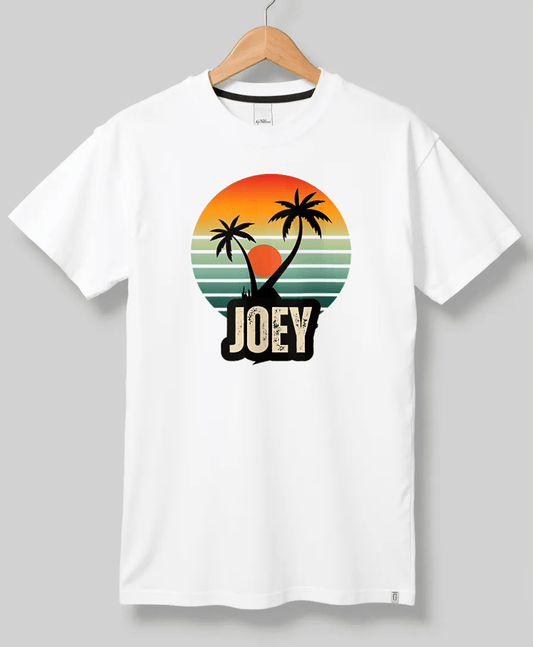 Custom JOEY Tropical Sunset JOEY T-Shirt: Embrace Personal Style