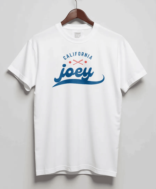 Personalized JOEY White T-Shirt: 'JOEY' & 'California' Design