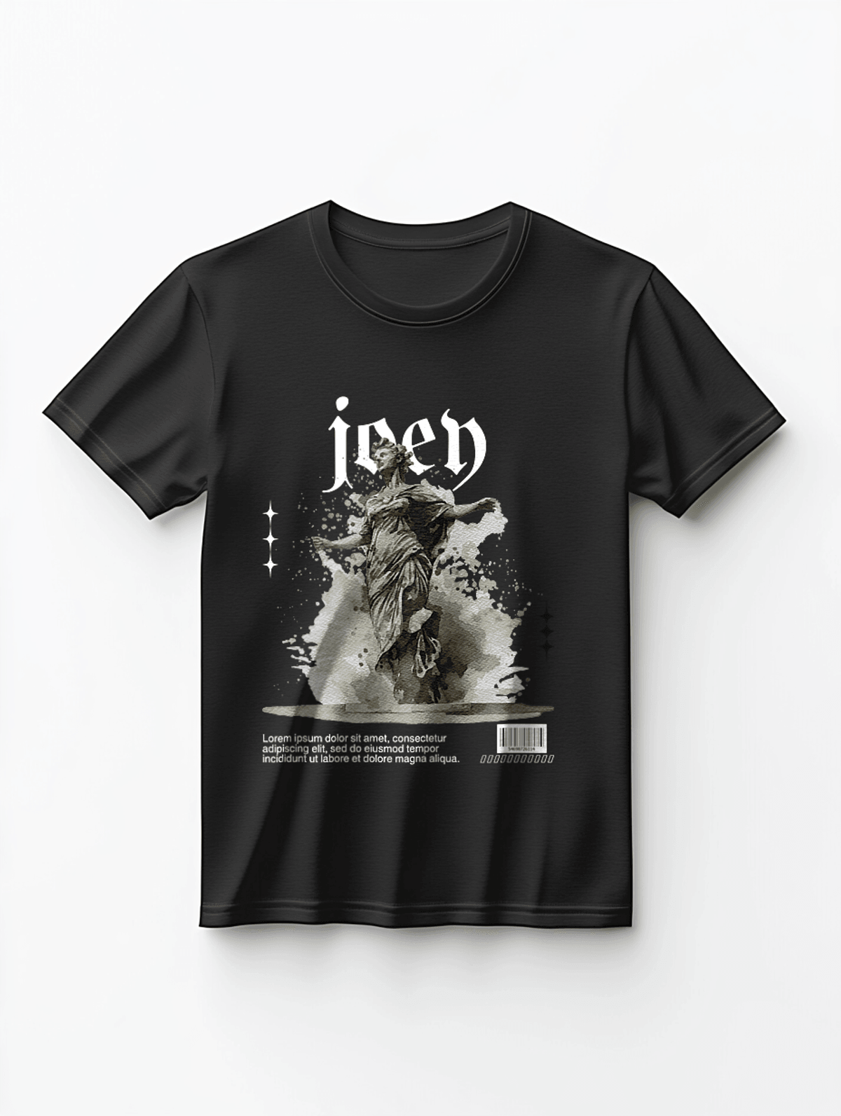JOEY" Personalized Black T-Shirt with Unique Artistic Design - Customize with JOEY