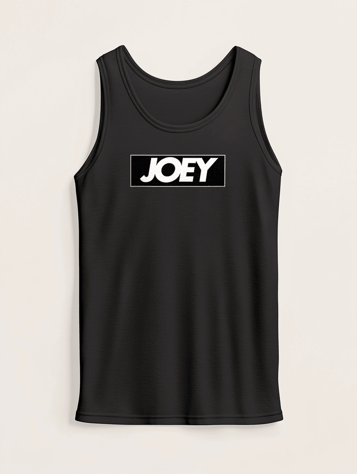 JOEY Personalized Tank Top - Sleek Black with Bold JOEY Design