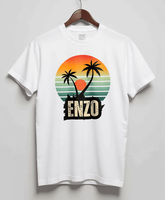 ENZO's Personalized Tropical Sunset T-Shirt - Unisex Design