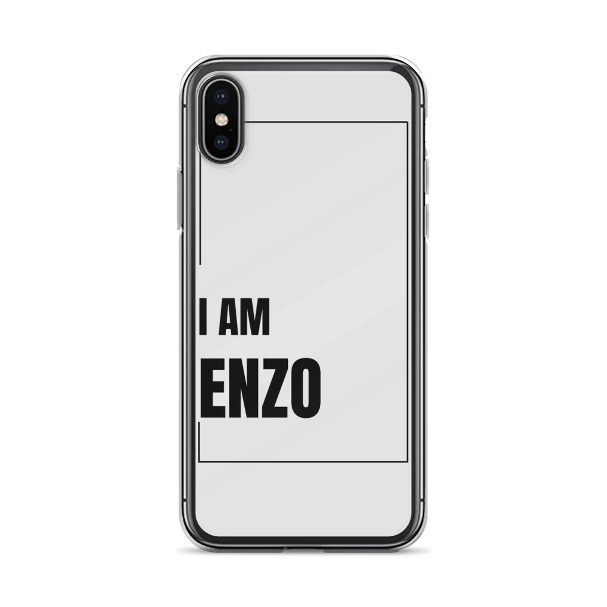 Custom "I AM ENZO" Modern Design Phone Case in Bold Black & Green