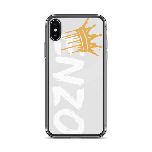 Customized "ENZO" Phone Case - Black, Sleek, Gold Crown Design