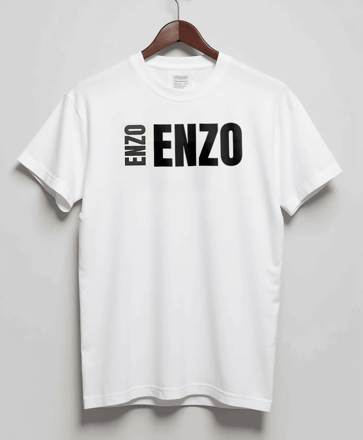 Personalized "ENZO" Designer T-Shirt in Elegant Black and Grey
