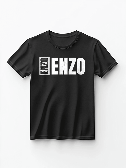 [Personalized 'ENZO' Bold Black T-shirt for ENZO]