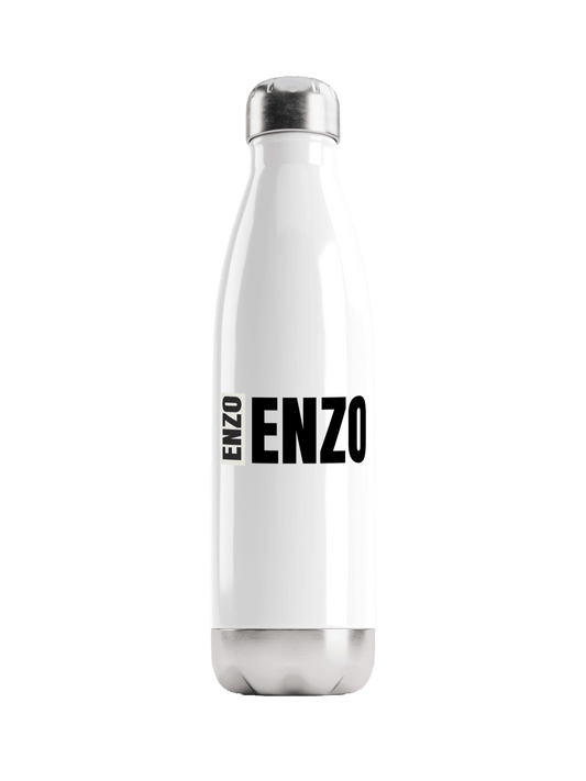 Personalized "ENZO" Water Bottle - Bold Typography Design