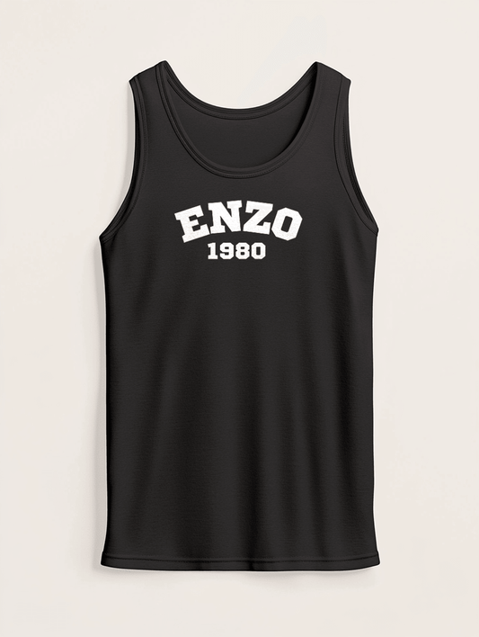 ENZO 1980 Customizable Tank Top - Personalized Collegiate Chic