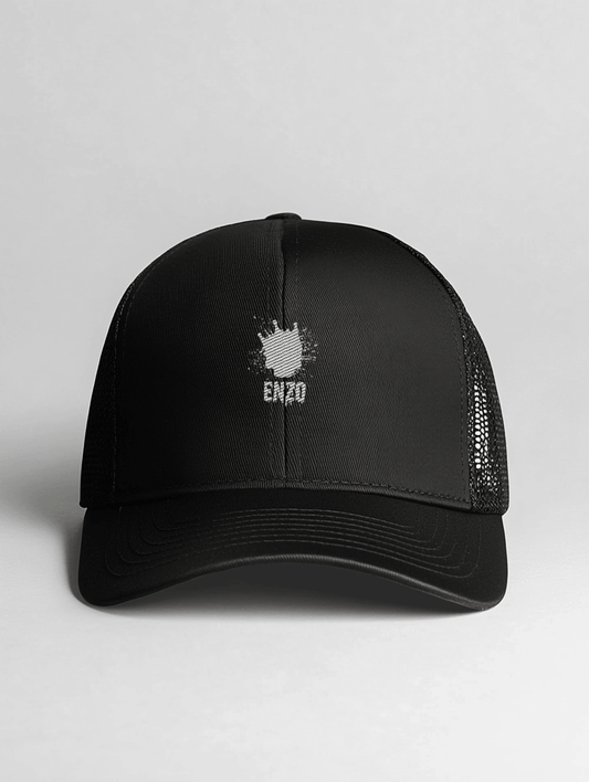 Sophisticated Black ENZO Cap - Personalized Style & Comfort