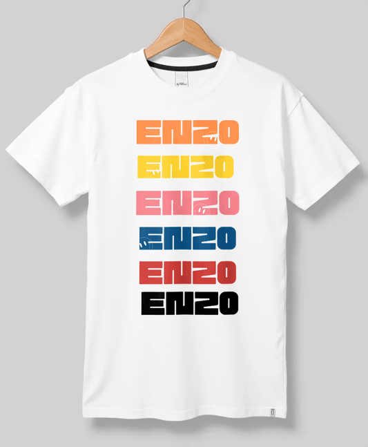 ENZO's Personalized Colorful ENZO Design T-Shirt - Unique Gift
