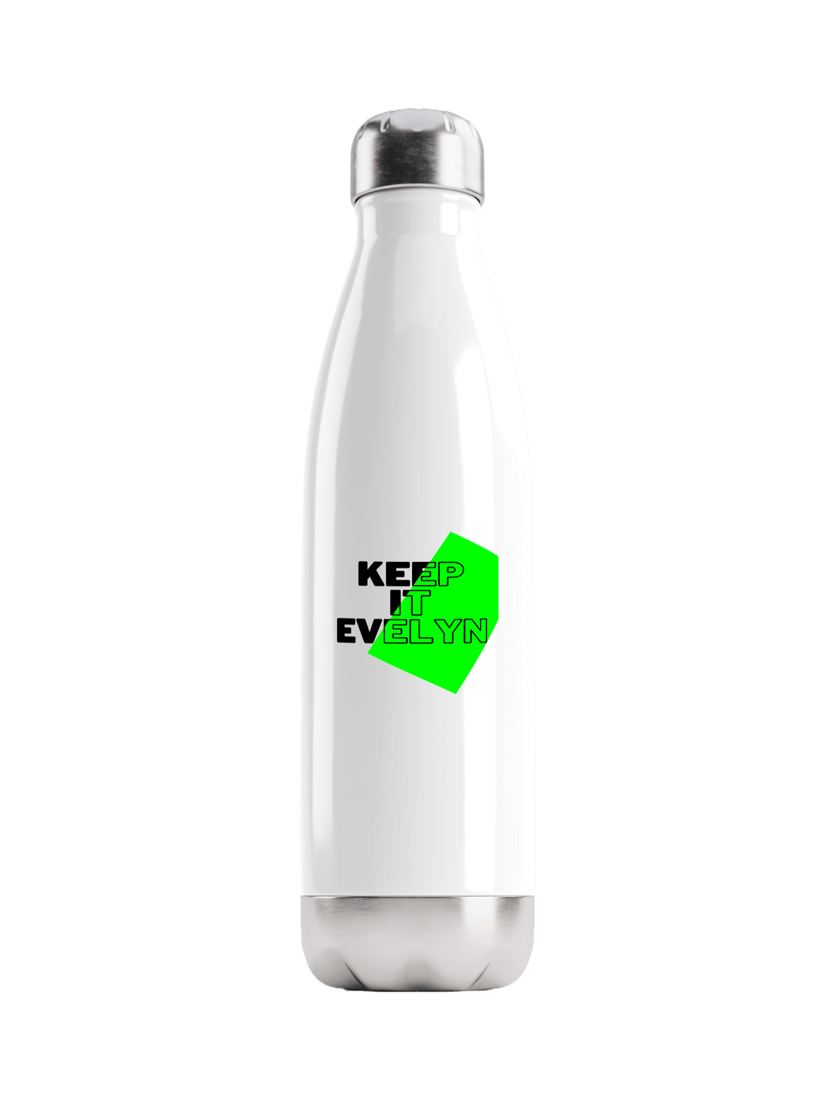 EVELYN Personalized Black & White Water Bottle