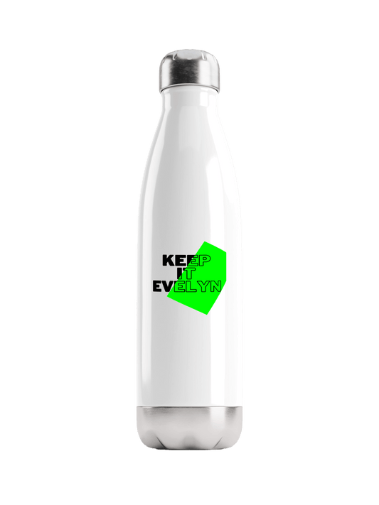 EVELYN Personalized Black & White Water Bottle