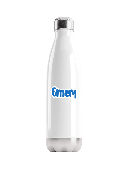 EMERY's Personalized Sleek White Water Bottle