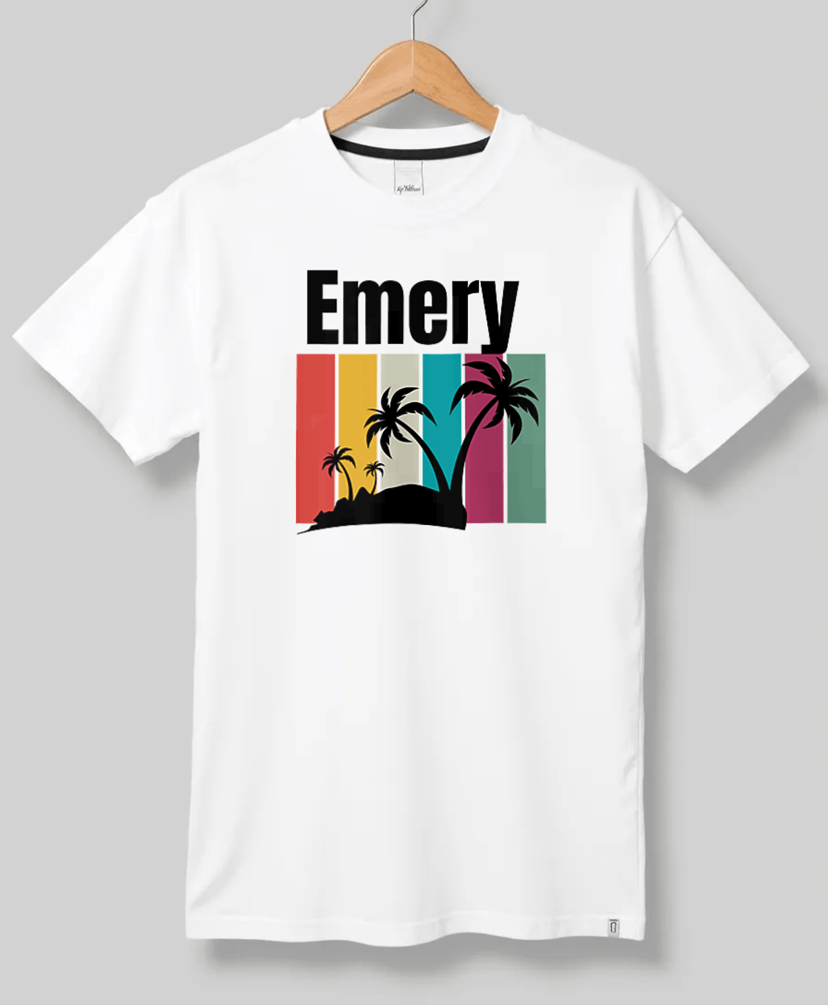 EMERY's Tropical Charm T-Shirt with Palm Design