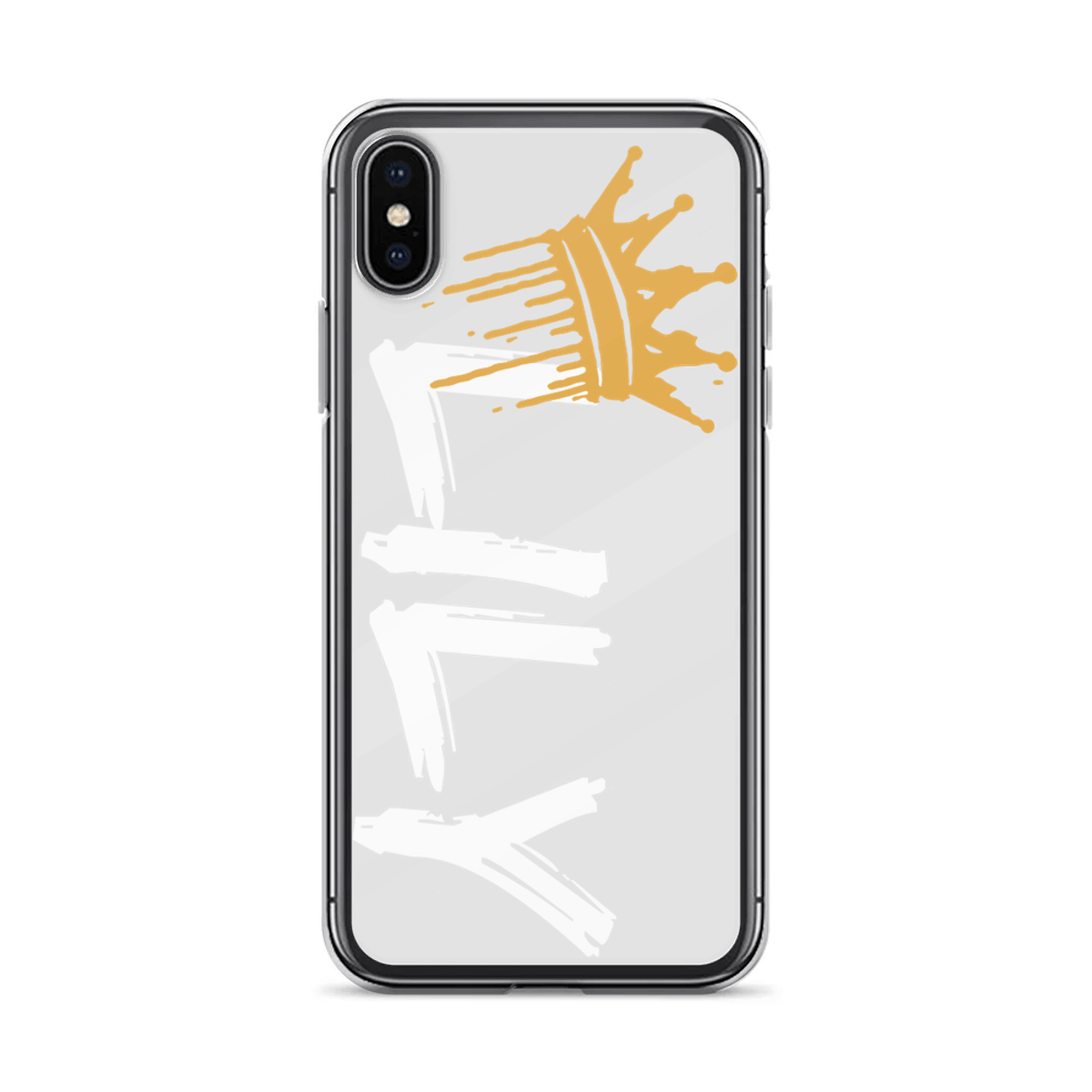 Customized "LILY" Phone Case - Black, Sleek, Gold Crown Design