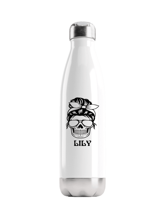 LILY Personalized Skull Water Bottle
