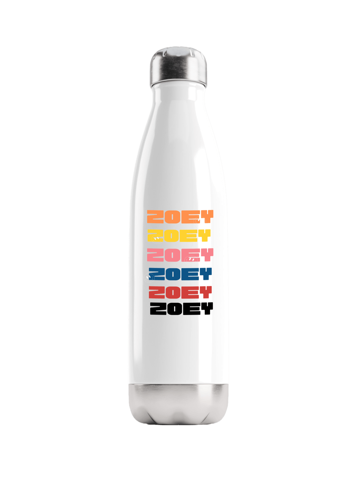 ZOEY" Personalized Stainless Steel Water Bottle with Vibrant Print