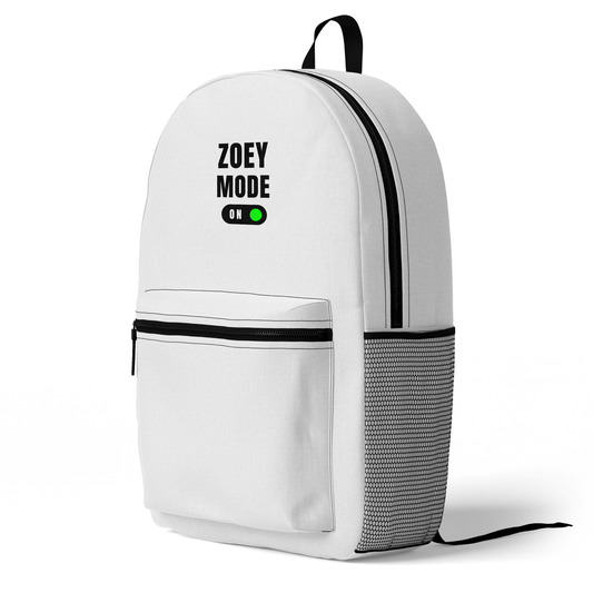 ZOEY Personalized 'Mode On' Backpack - Stylish & Functional