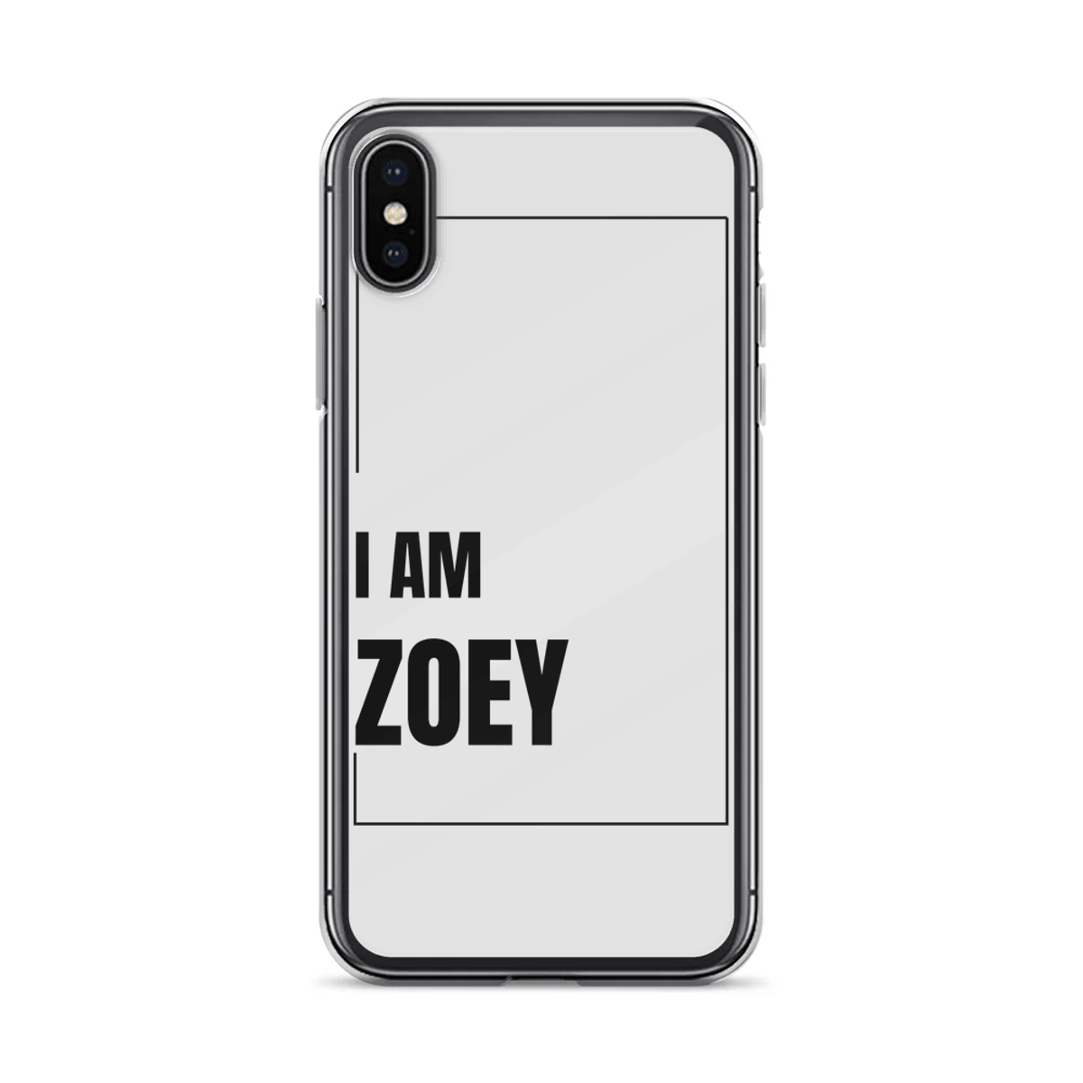 Custom "I AM ZOEY" Modern Design Phone Case in Bold Black & Green