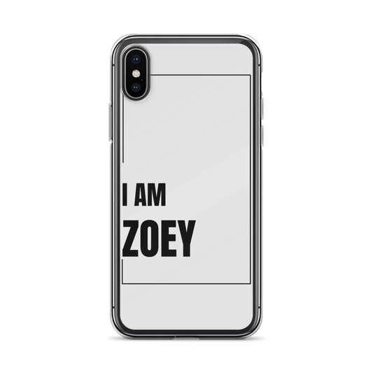 Custom "I AM ZOEY" Modern Design Phone Case in Bold Black & Green