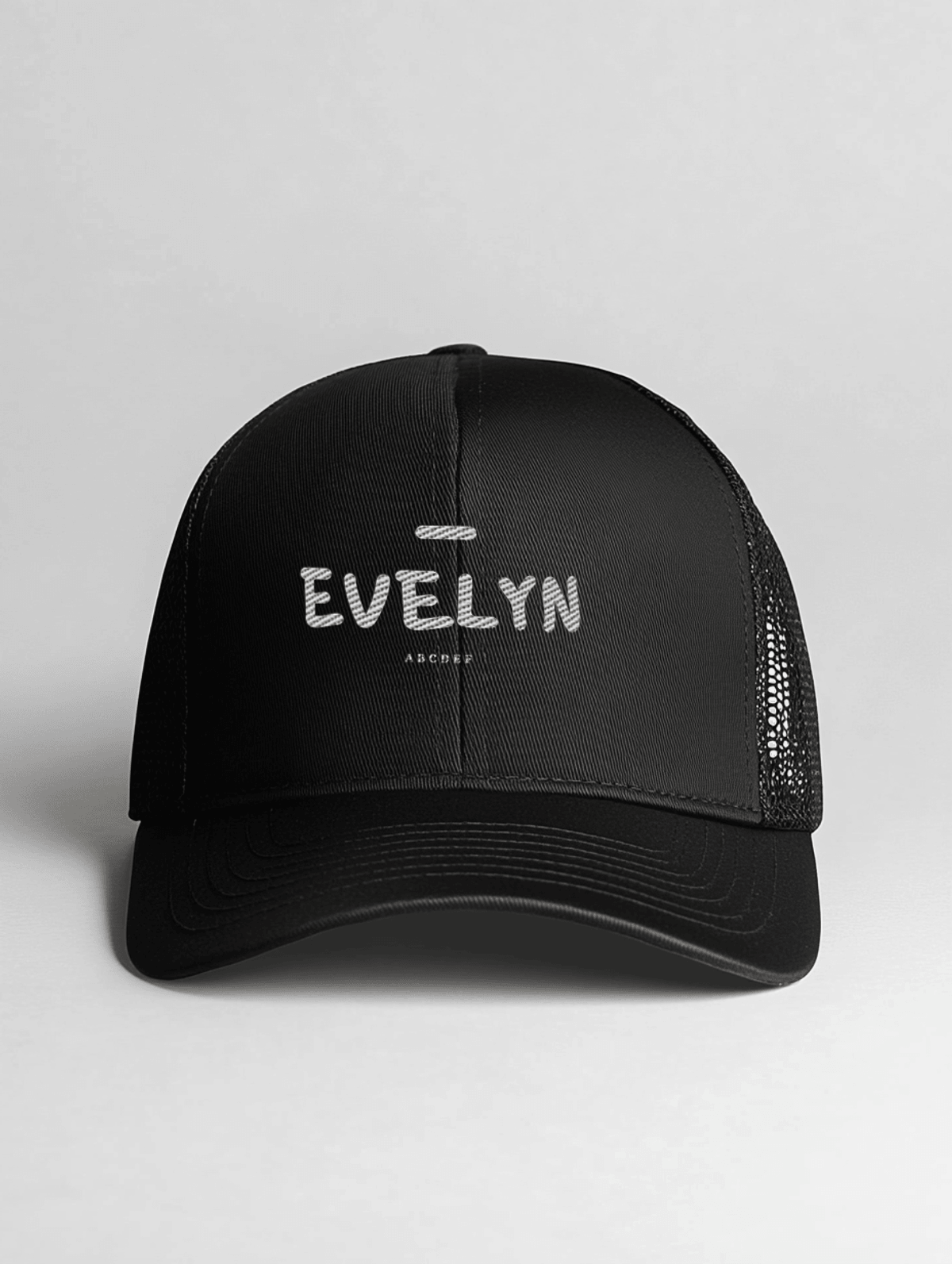 EVELYN Personalized Black Cap - Chic Design