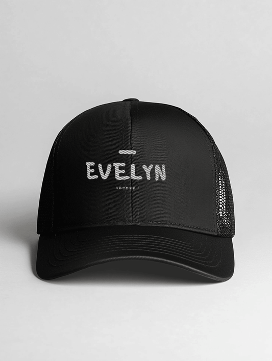 EVELYN Personalized Black Cap - Chic Design