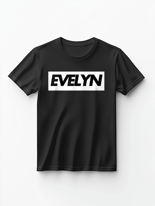 EVELYN Minimalist T-Shirt | Black & White Design