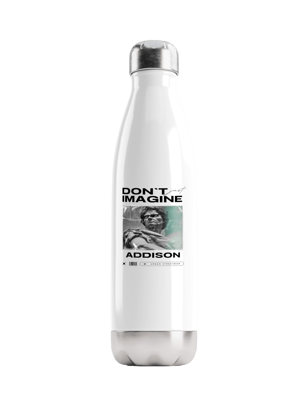 ADDISON Personalized Water Bottle - Modern Monochrome