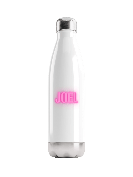 Personalized JOEL Neon-Pink Water Bottle