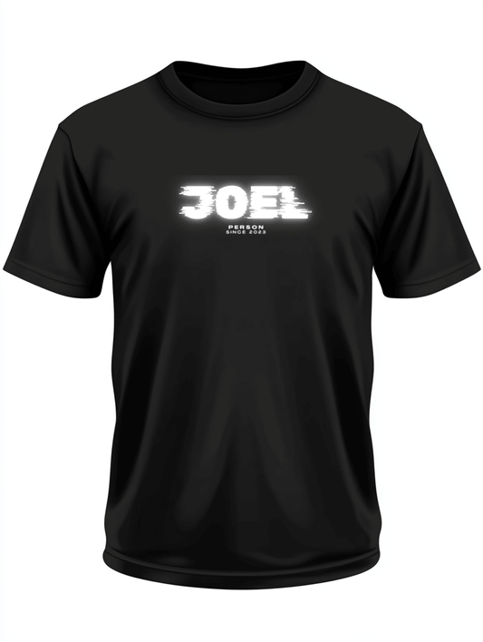 Personalized JOEL Glitch-Style T-Shirt