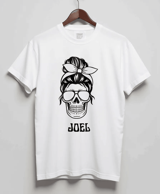 Personalized JOEL Skull Illustration T-Shirt