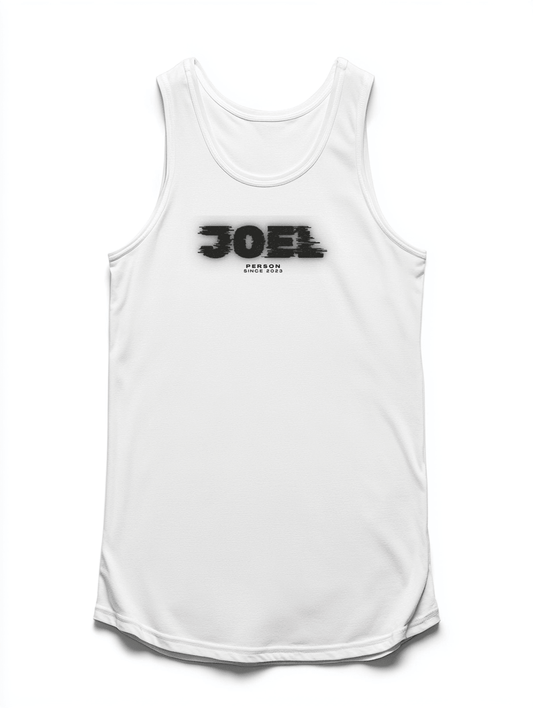 Personalized JOEL Glitch-Style Tank Top